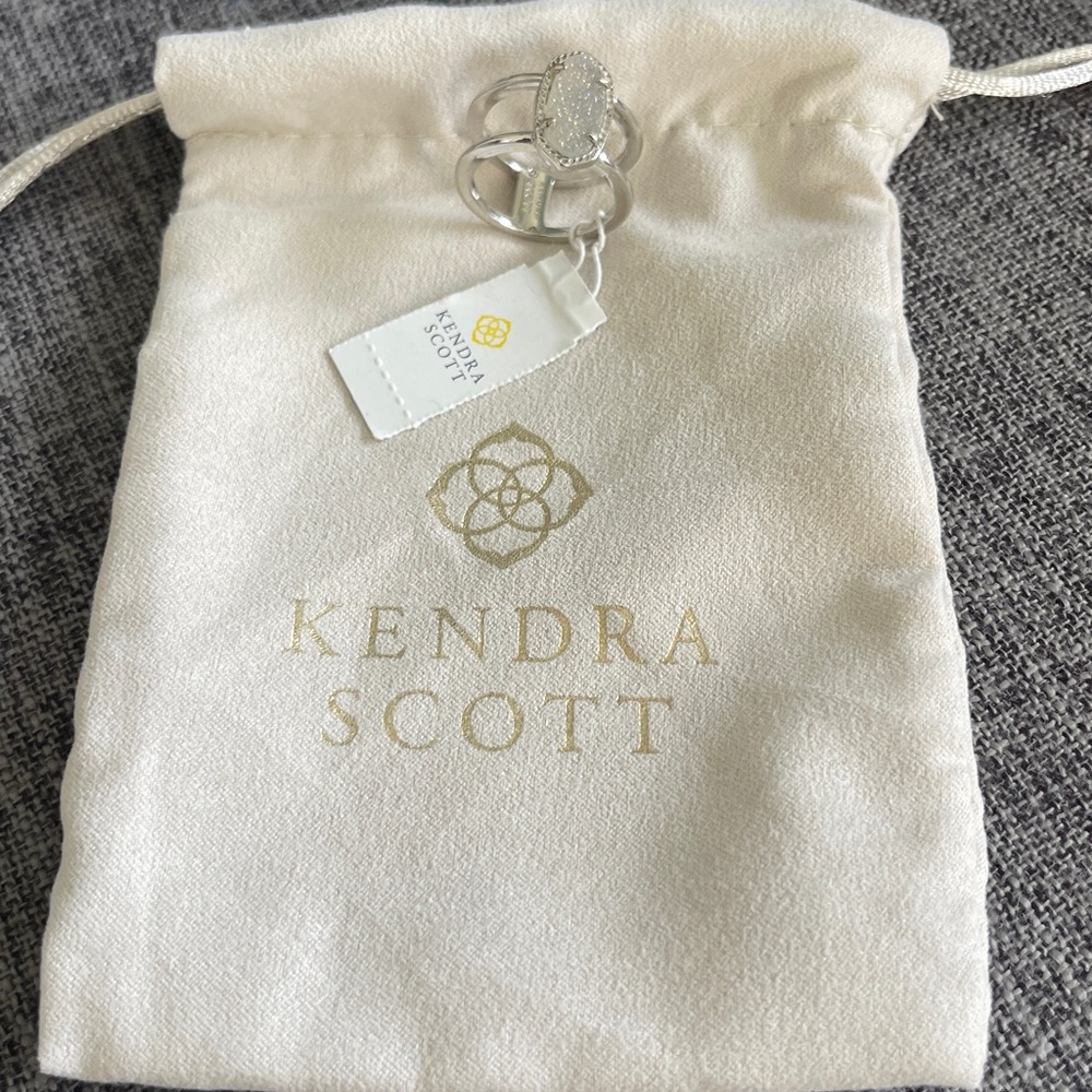 🆕KENDRA SCOTT ELYSE DOUBLE BAND RING/ PLATINUM DRUSY - Picture 7 of 11